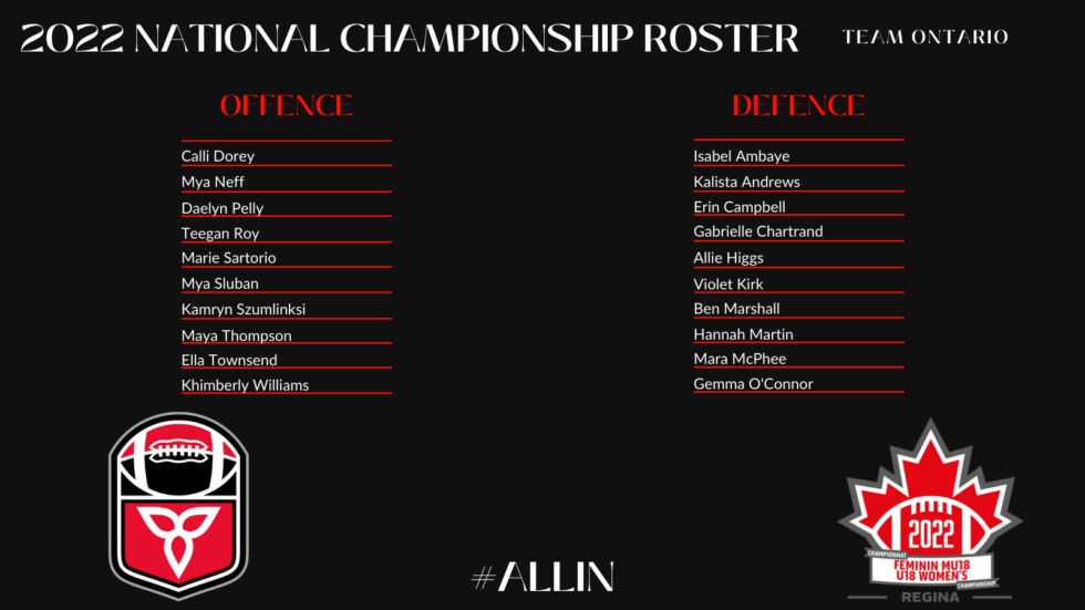 Football Ontario Announces Final 2022 U18 Women’s Tackle National