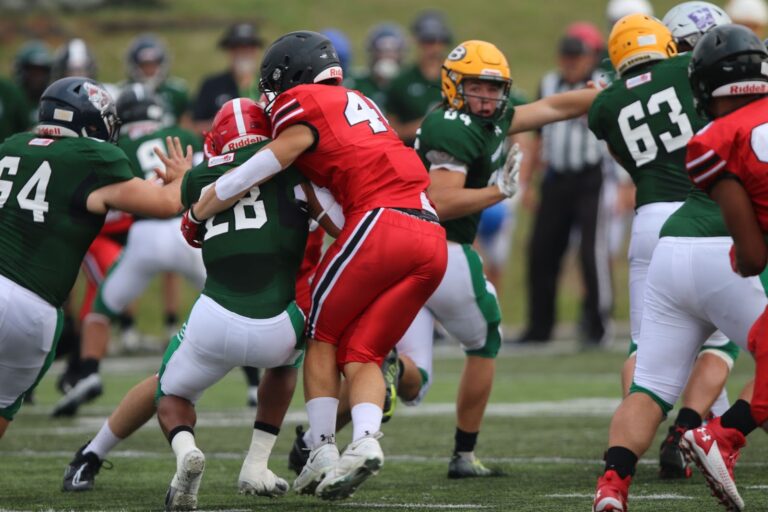 Tackle players at the line of scrimmage