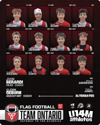 U14 Boys roster 2025–2026 Team Ontario Flag U14 Boys roster
